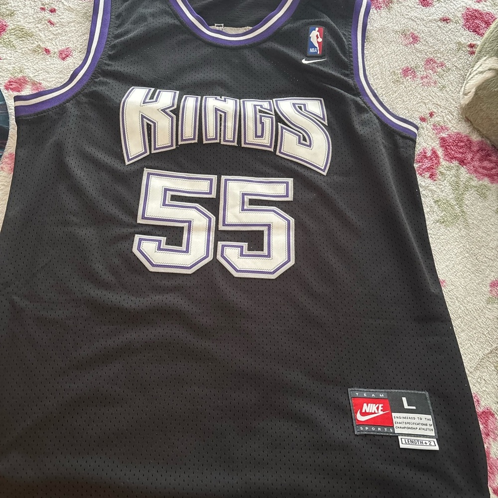 Nike Black Sacramento Jason Williams Kings #55 Jersey with Purple & White Trim